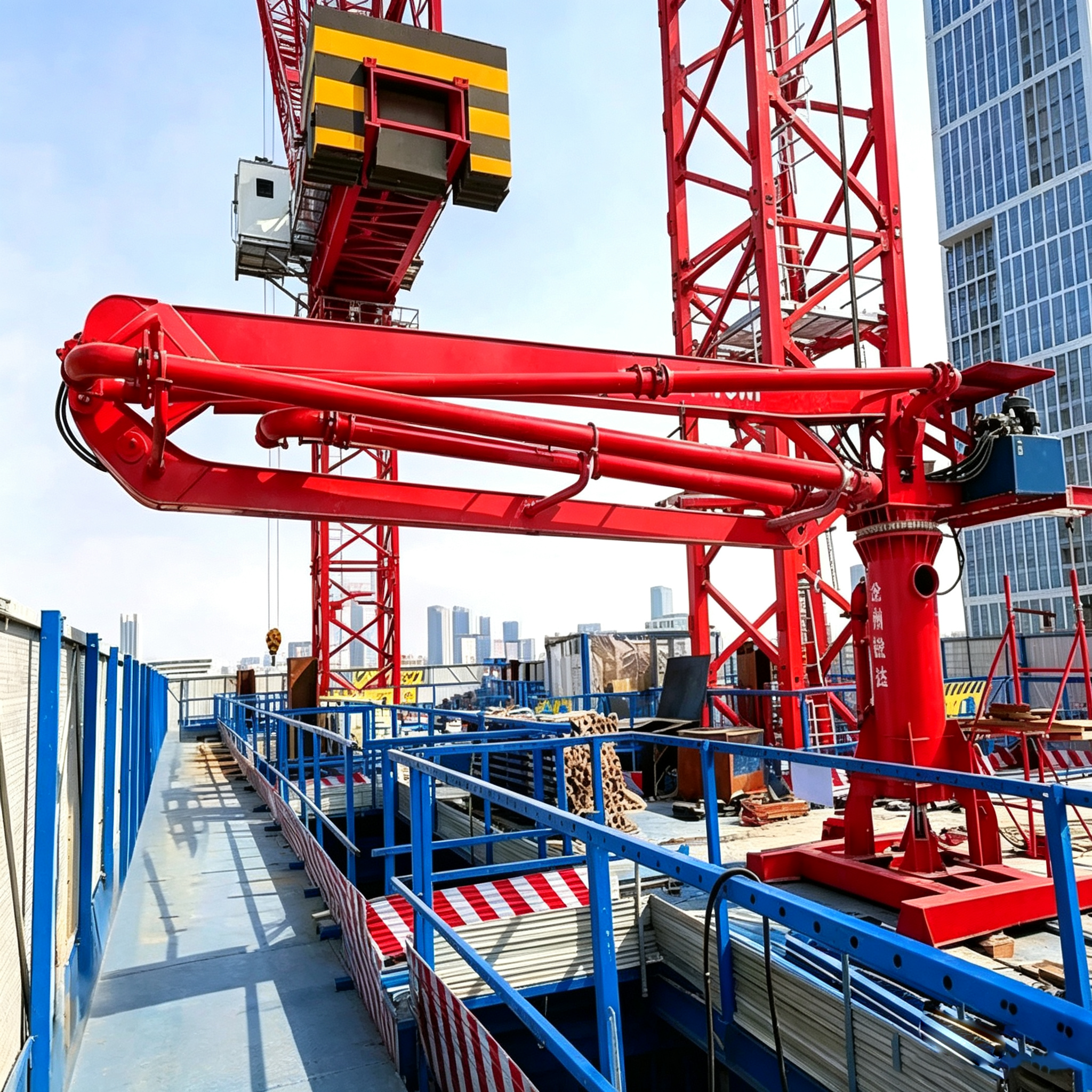 Climbing Scaffold-mounted Concrete Placing Boom