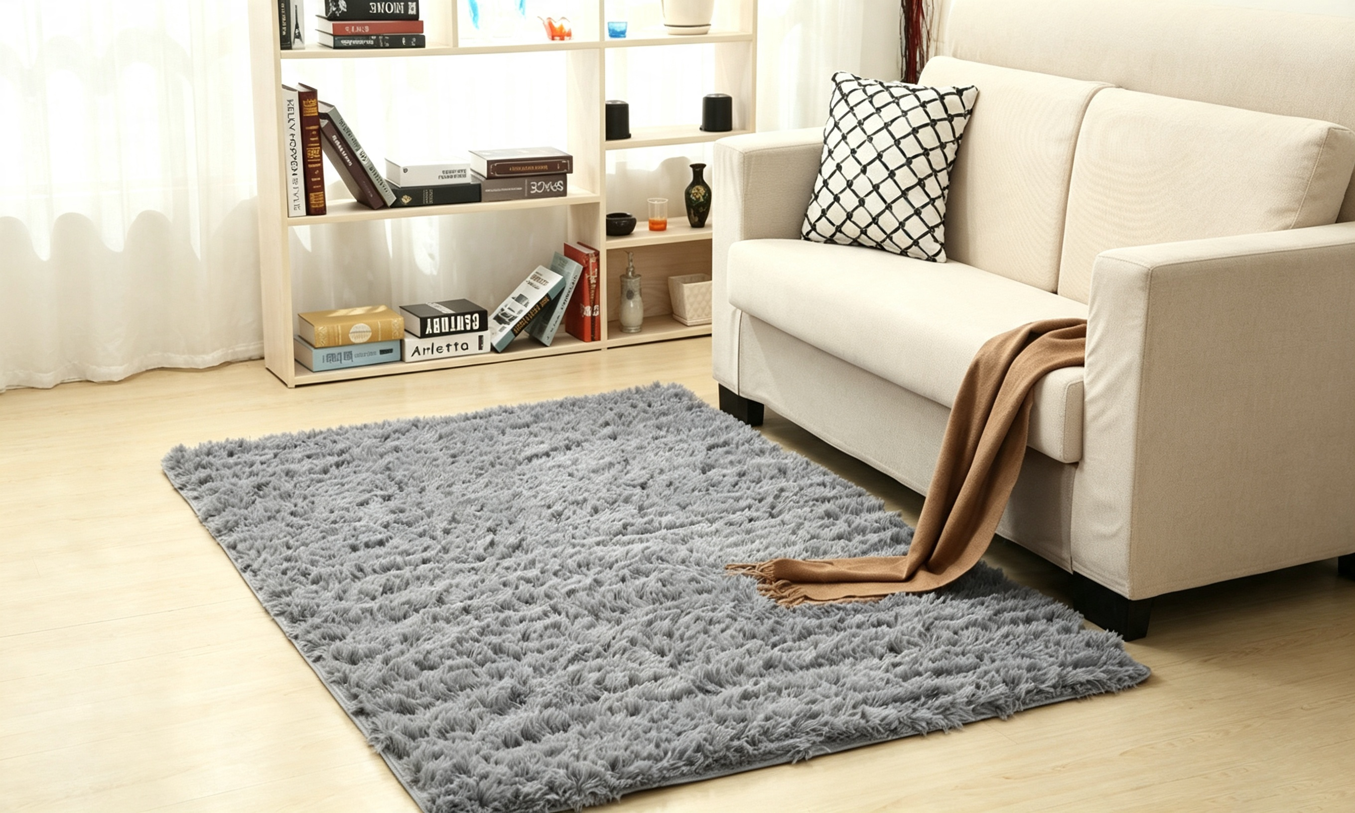 Solid Color Shaggy Rug