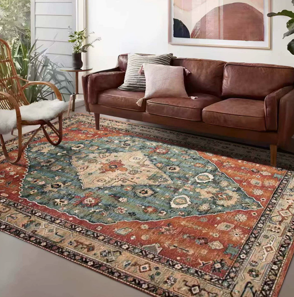 Bohemian Vintage Faux Cashmere Washable Rug