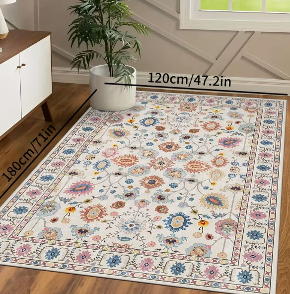 American Persian‑Style Faux Cashmere Washable Rug