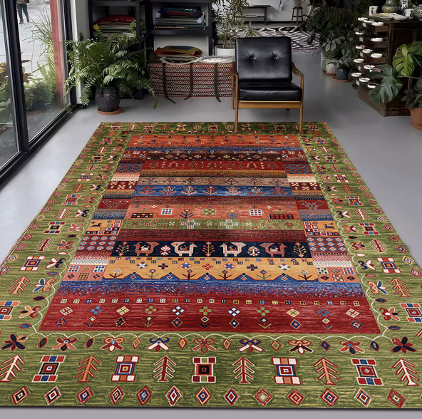 Bohemian Vintage Faux Cashmere Washable Rug
