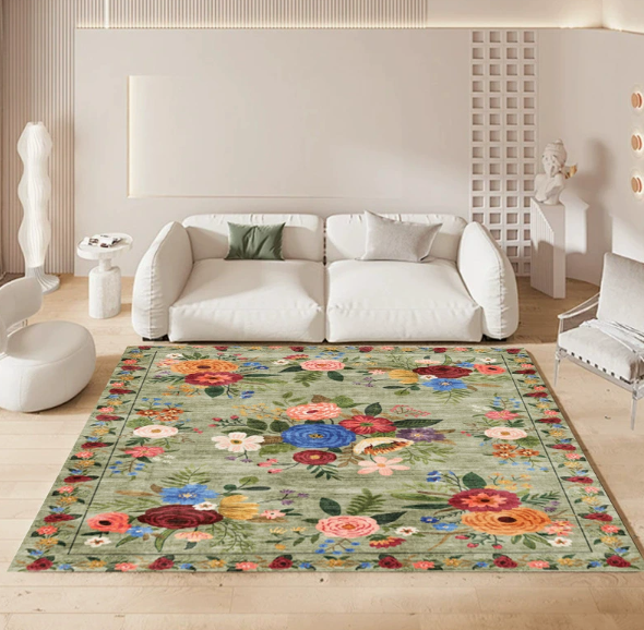 Living Room Rug with Silicone Dot‑Plastic Backing