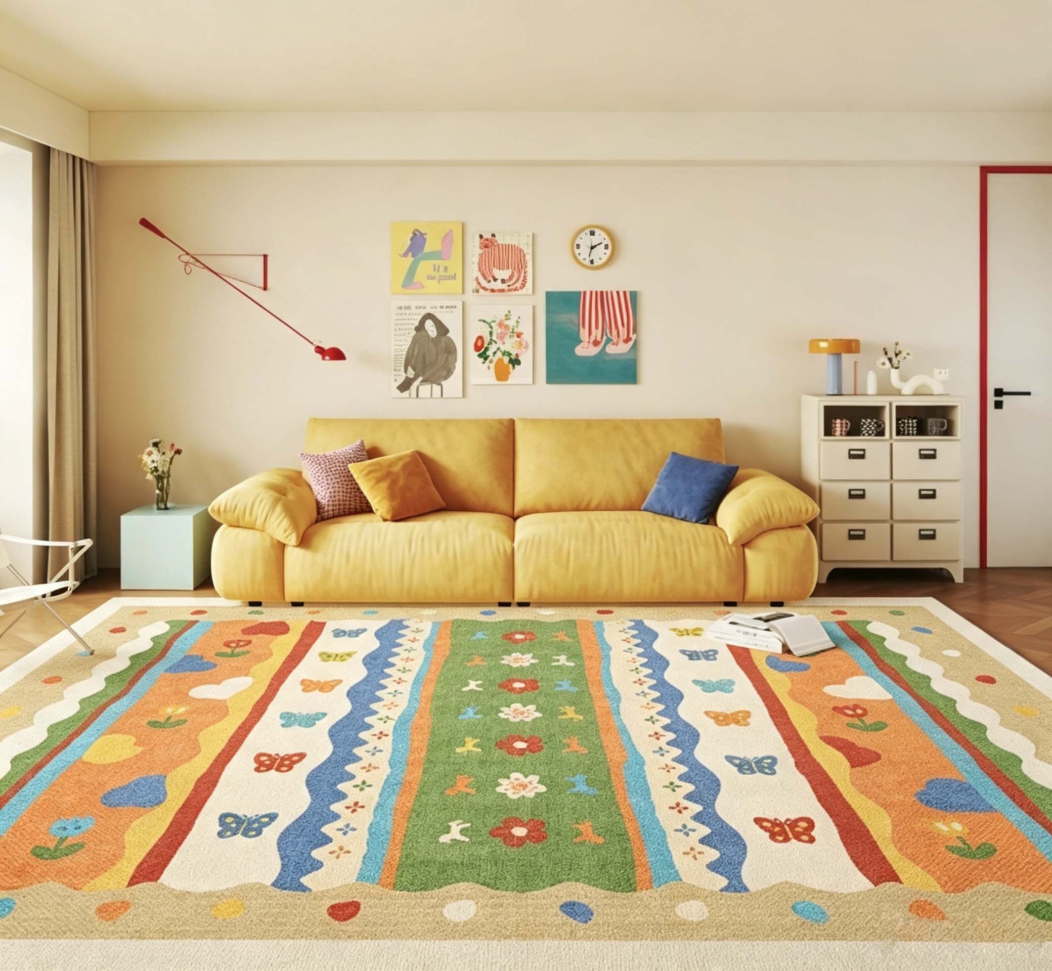 Crystal Velvet Living Room Rug