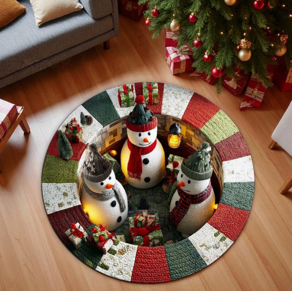 3D Christmas Crystal Velvet Rug