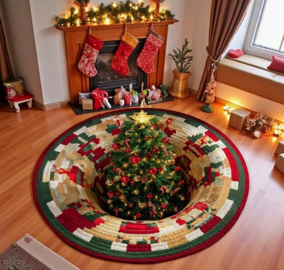 3D Christmas Crystal Velvet Rug