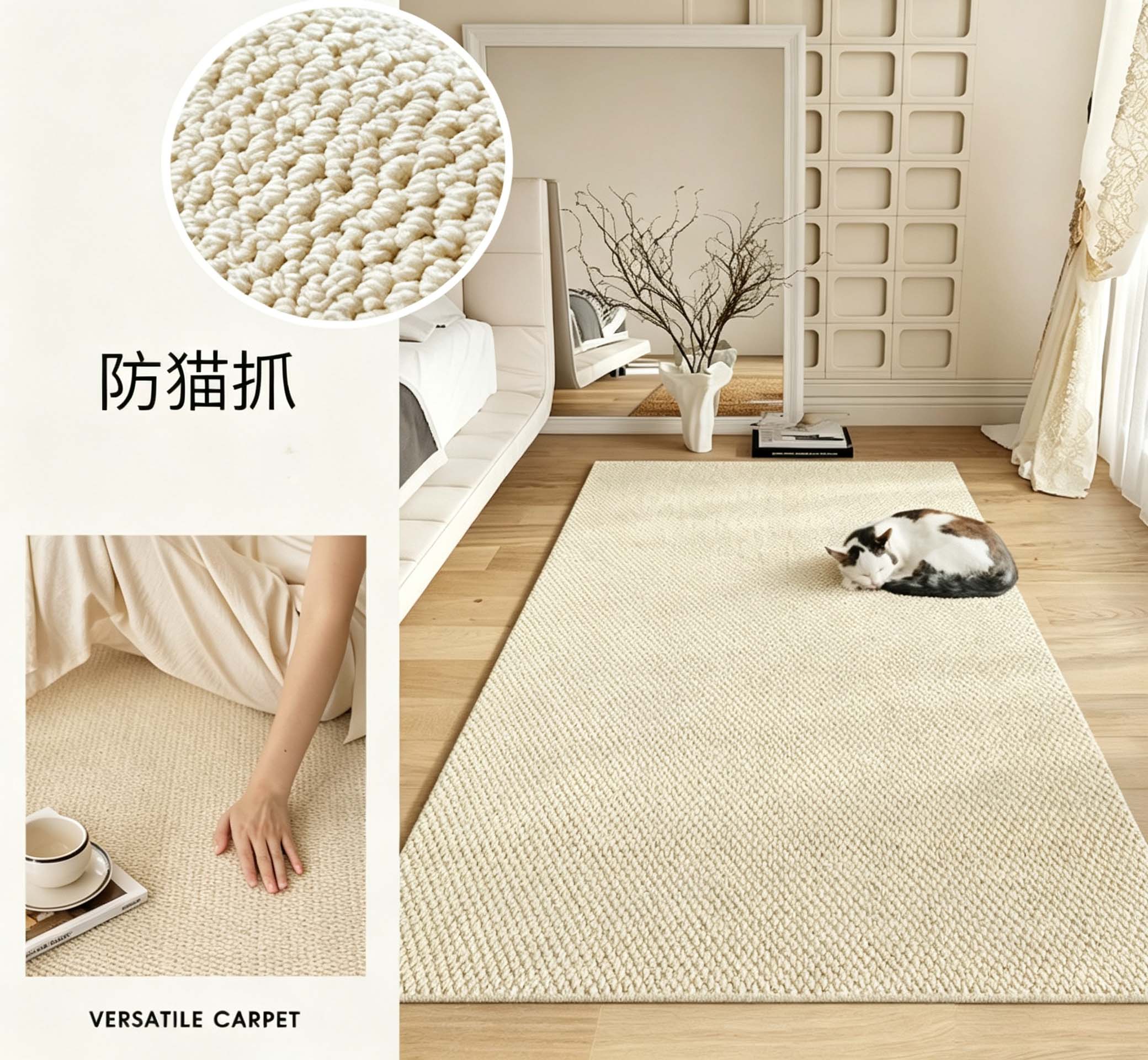 Solid‑Color Bedside Rug