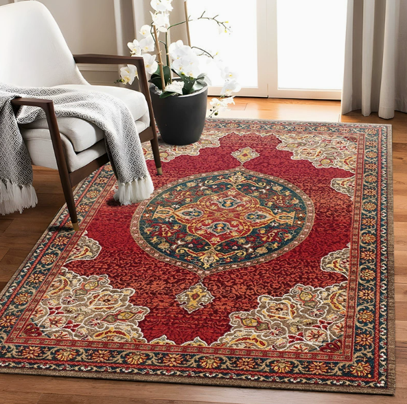 Living Room Rug with Silicone Dot‑Plastic Backing