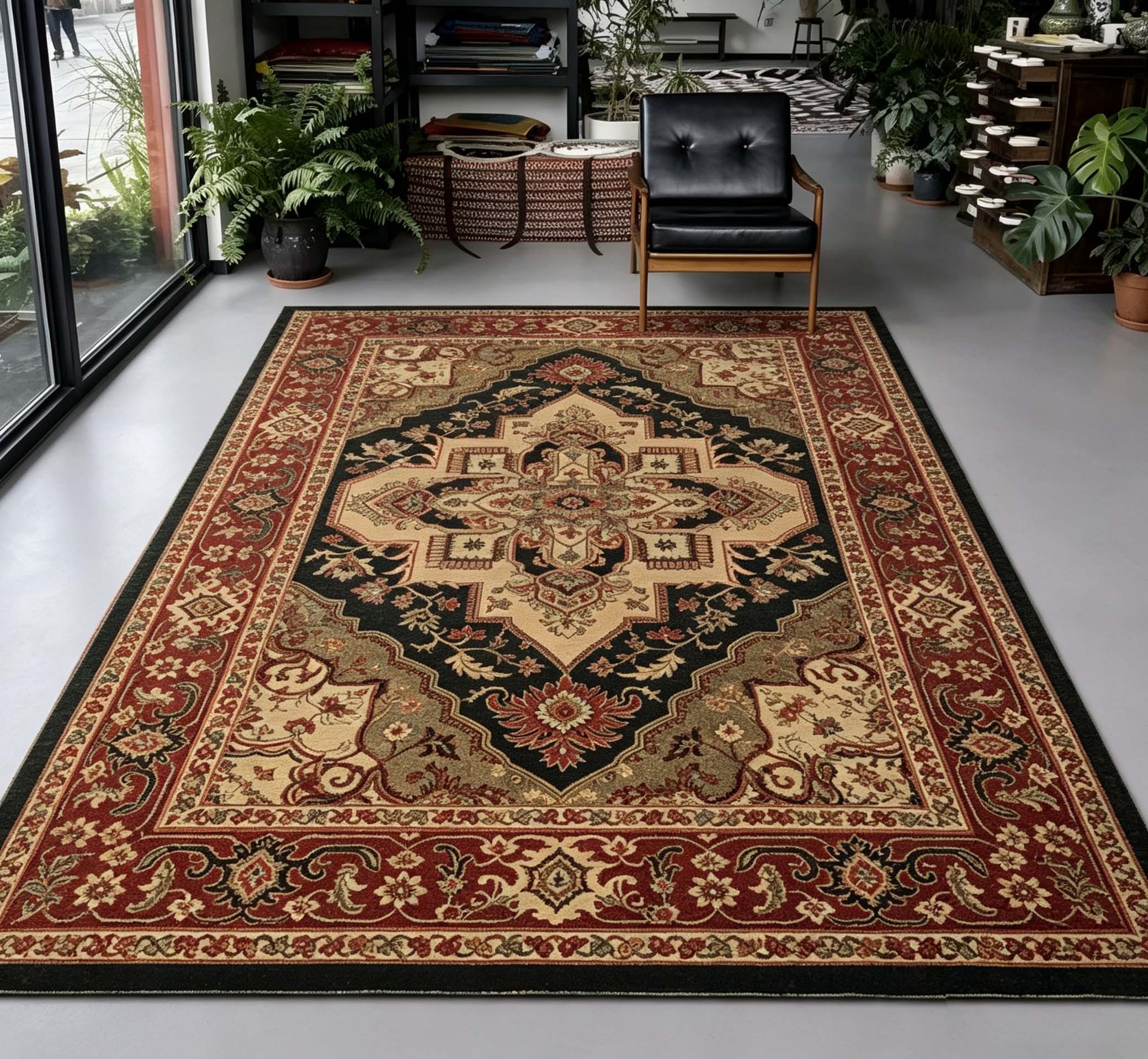 Bohemian Vintage Faux Cashmere Washable Rug