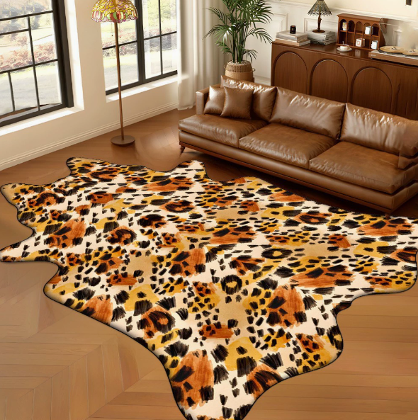 Faux Animal Hide Living Room Rug