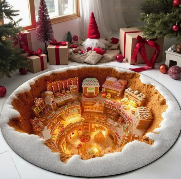 3D Christmas Crystal Velvet Rug