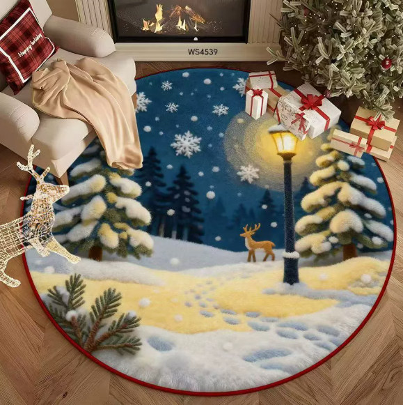 Christmas Round Living Room Rug