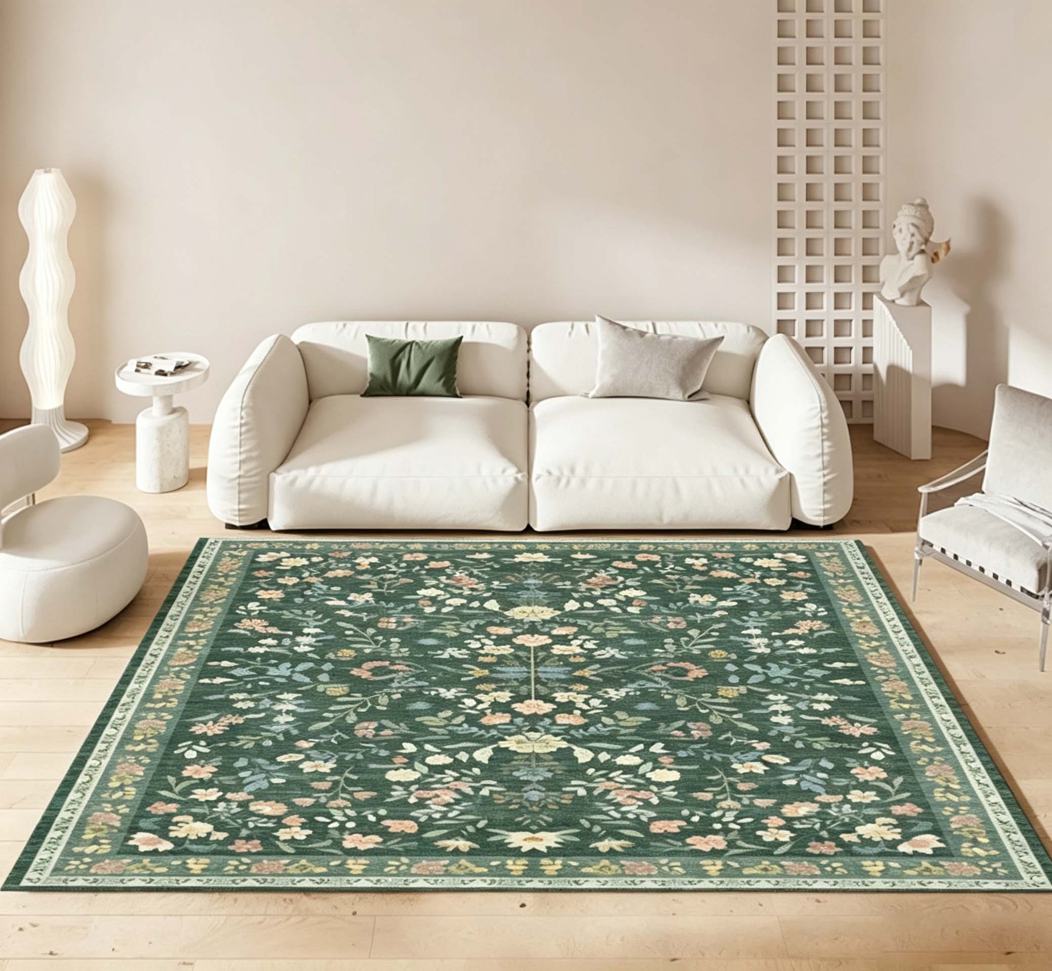 Living Room Rug with Silicone Dot‑Plastic Backing
