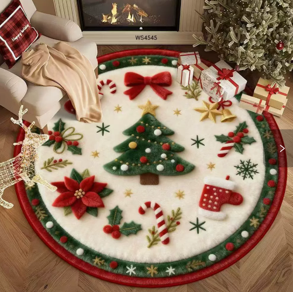 Christmas Round Living Room Rug