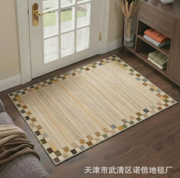Crystal Velvet Plaid Floor Mat