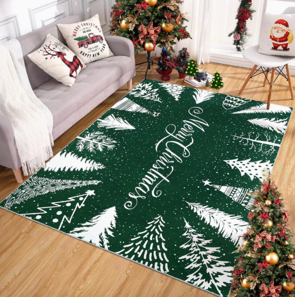 Christmas Faux Cashmere Washable‑back Rug