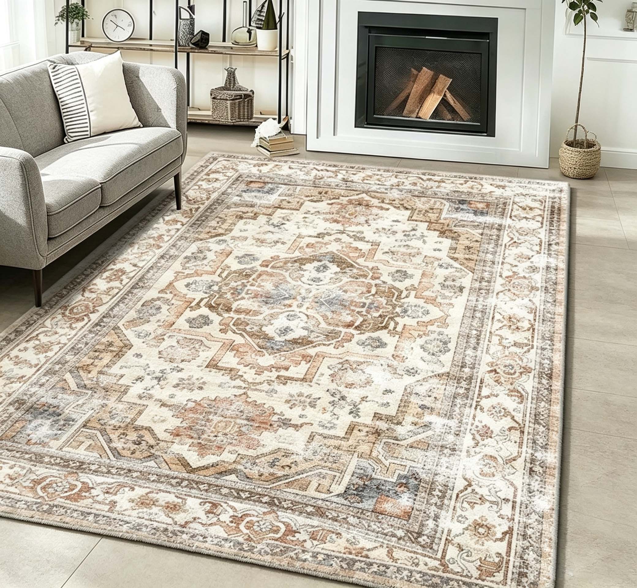 American Persian‑Style Faux Cashmere Washable Rug