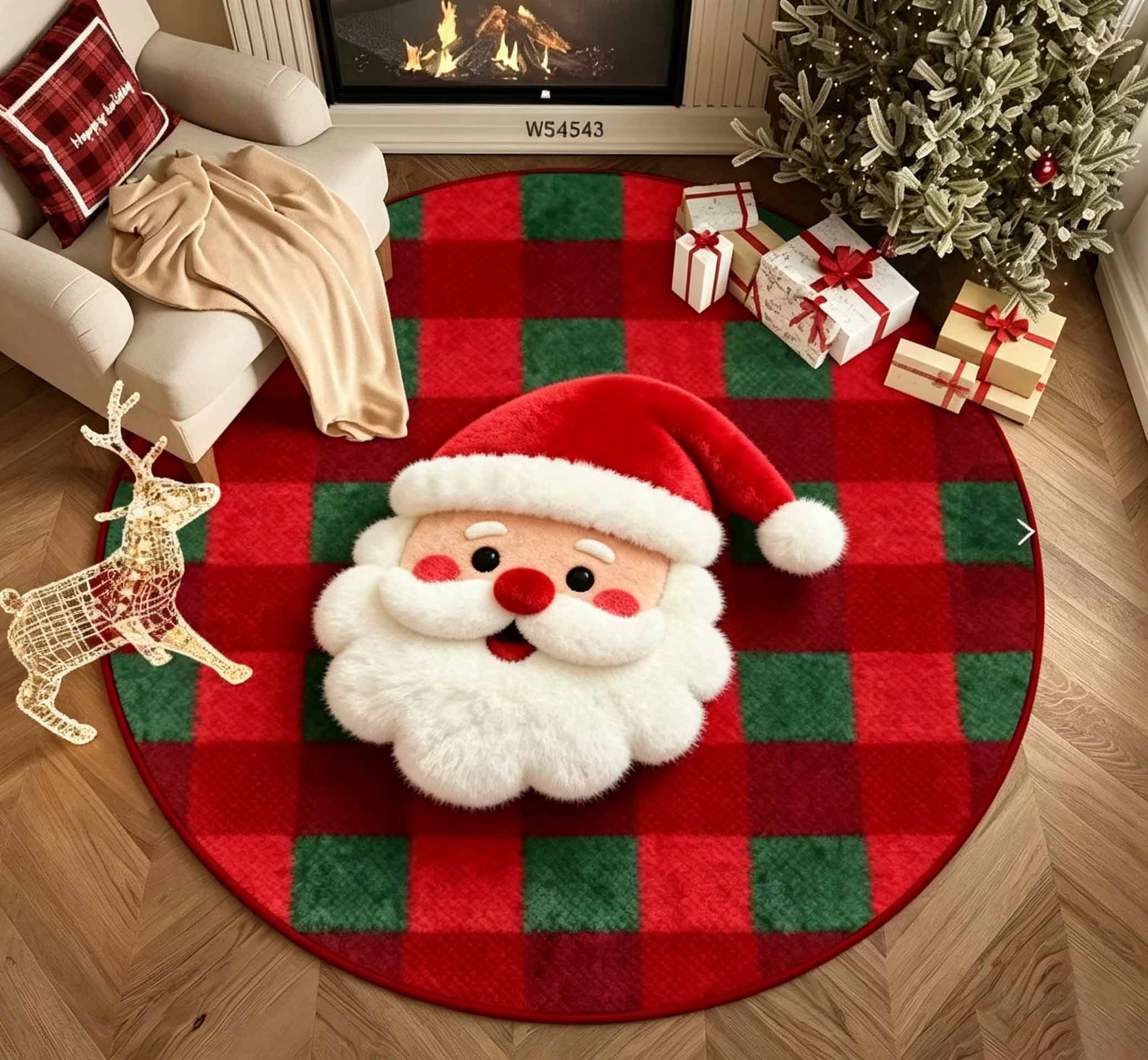Christmas Round Living Room Rug