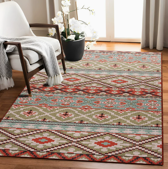 Living Room Rug with Silicone Dot‑Plastic Backing