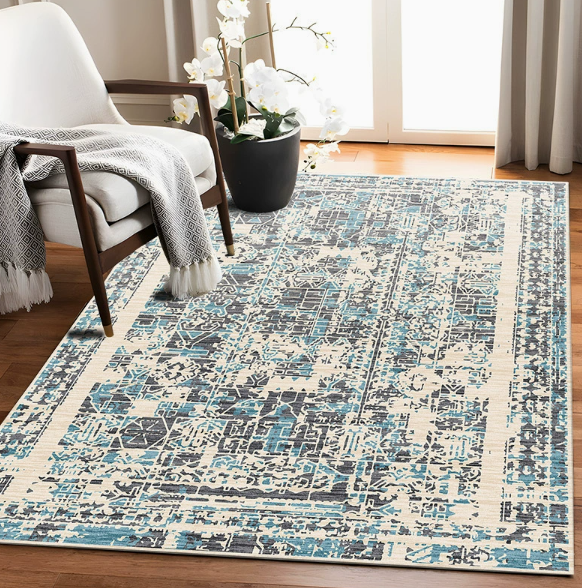 Living Room Rug with Silicone Dot‑Plastic Backing