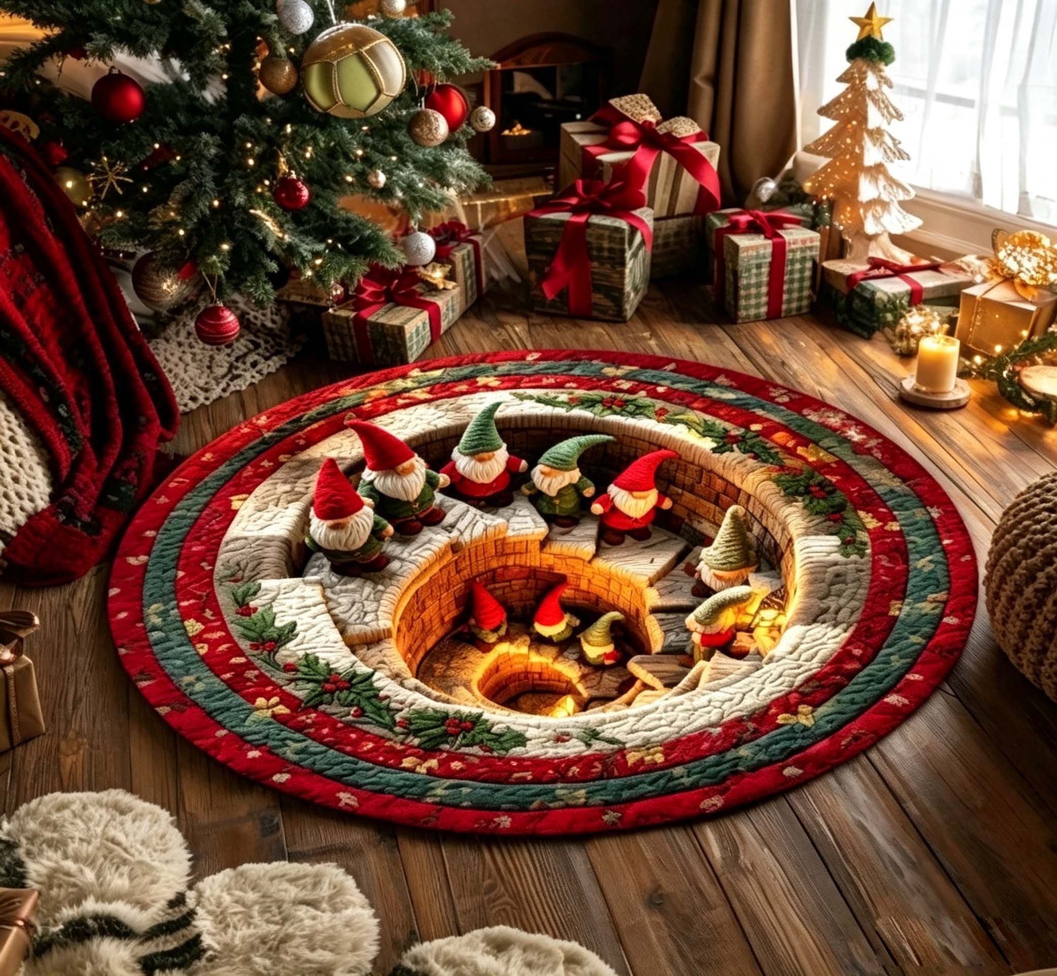 3D Christmas Crystal Velvet Rug