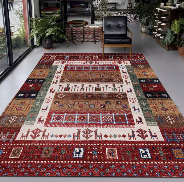 Bohemian Vintage Faux Cashmere Washable Rug