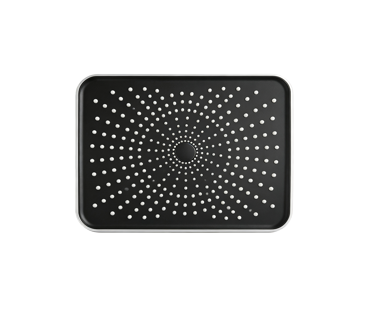 Square Overhead Shower Head with Black Face & Chrome Border