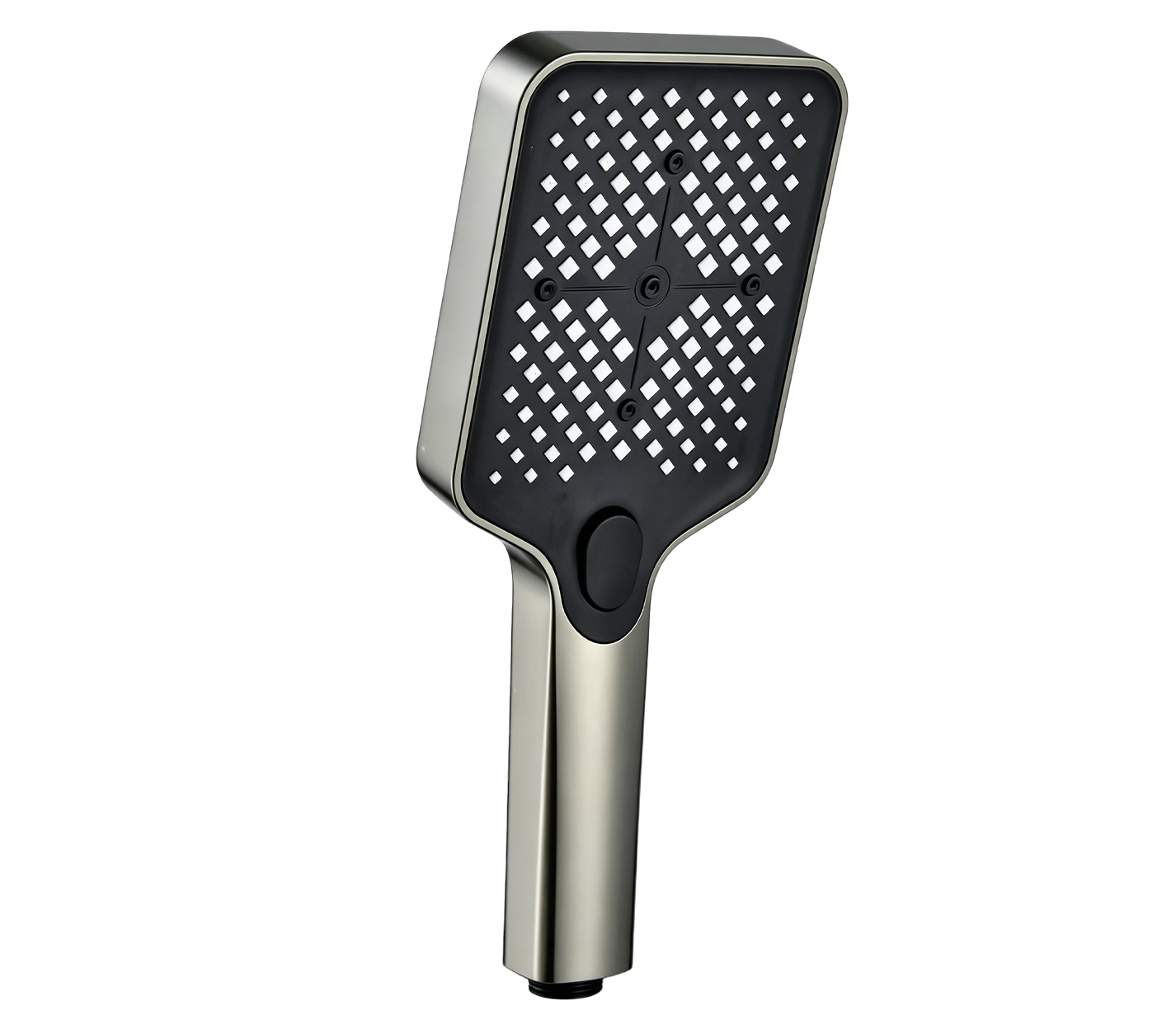 Gun‑Grey Square Push‑Button Handheld Shower Head