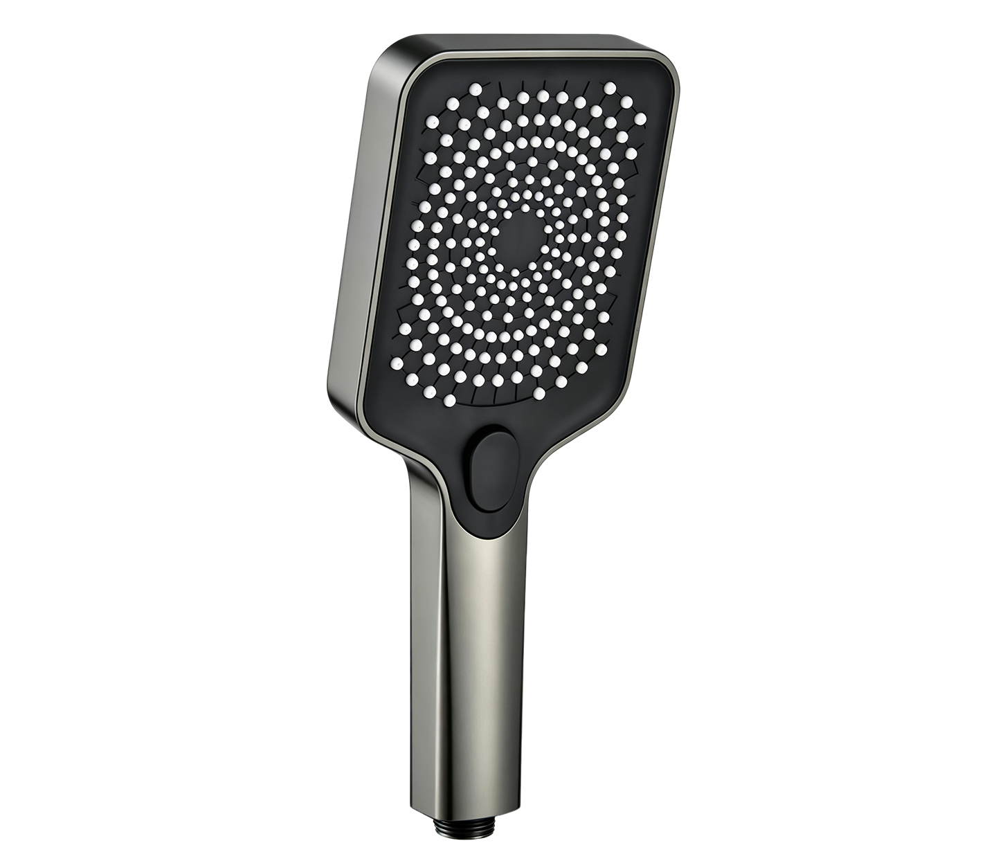 Gun‑Grey Square Push‑Button Handheld Shower Head