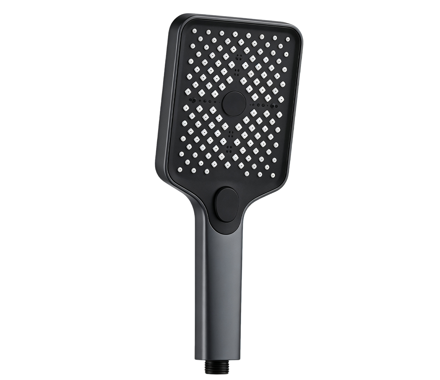 Gun‑Grey Square Push‑Button Handheld Shower Head